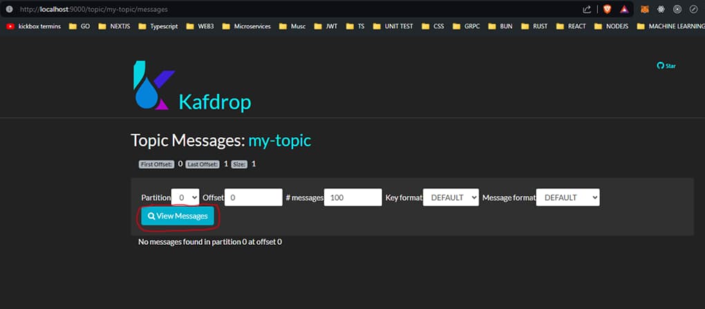 view kafka messages screen 2